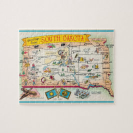 Puzzle Mapa de postales de Dakota del Sur