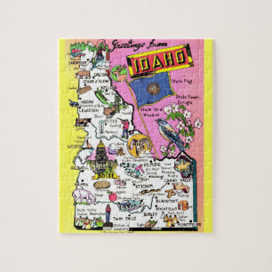 Puzzle Mapa de postales de Idaho