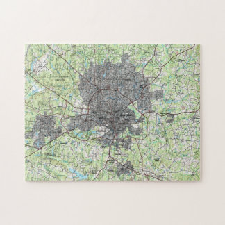 Puzzle Mapa de Raleigh Carolina del Norte (1990)