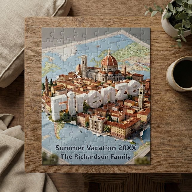 Puzzle Mapa de recuerdo de viaje de vacaciones a Florenci (Subido por el creador)
