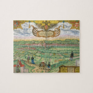 Puzzle Mapa de Regensburg, de 'Civitates Orbis Terrarum