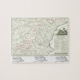 Puzzle Mapa de ruta del Don Quijote - firma de Cervantes