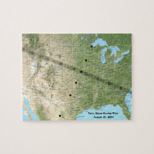 Puzzle Mapa de rutas de eclipse solar total 2017