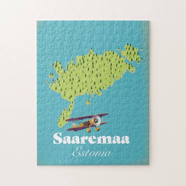 Puzzle Mapa de Saaremaa Estonia (Vertical)