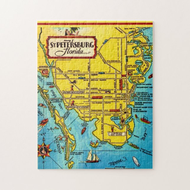 Puzzle Mapa de San Petersburgo 11x14 (Vertical)