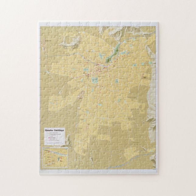 Puzzle Mapa de Santiago de Chile (1987) (Vertical)