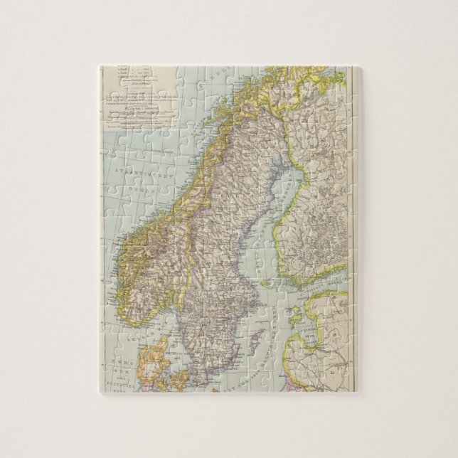 Puzzle Mapa de Schweden, Noruega - Suecia (Vertical)