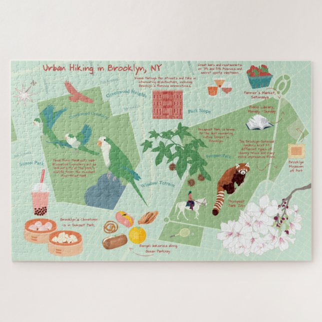 Puzzle Mapa de senderismo urbano de Brooklyn (Horizontal)