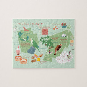 Puzzle Mapa de senderismo urbano de Brooklyn, Nueva York