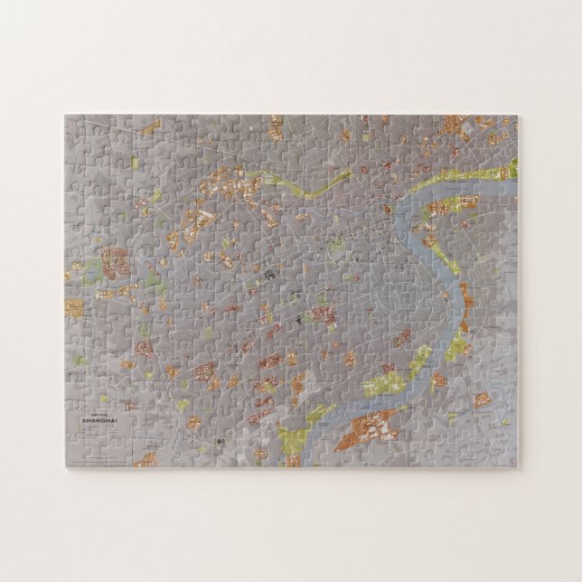 Puzzle Mapa de Shanghai China (1983) (Horizontal)