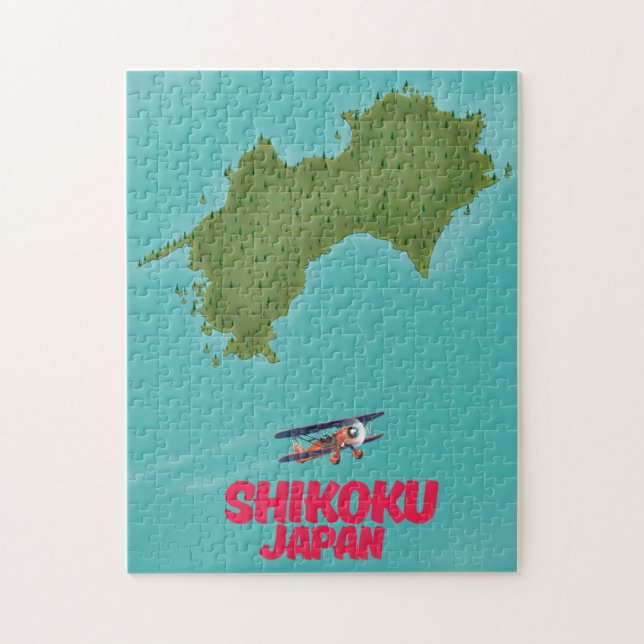 Puzzle Mapa de Shikoku Japón (Vertical)