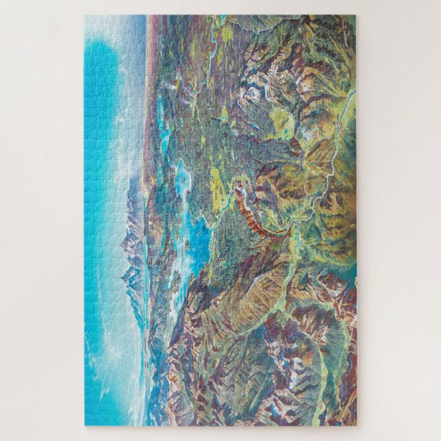 Puzzle Mapa de Sky Panorama del Parque Nacional Yellowsto (Vertical)