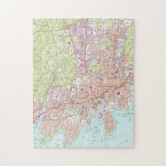 Puzzle Mapa de Stamford Connecticut (1987)