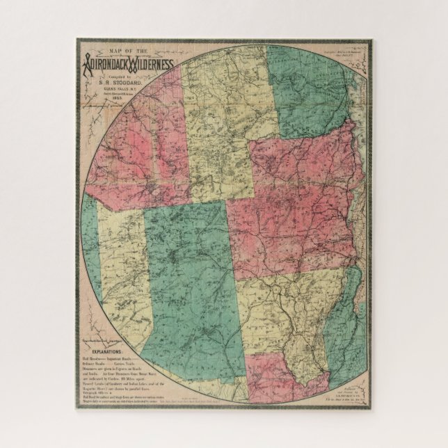 Puzzle Mapa de Stoddard del área silvestre Adirondack, 18 (Vertical)