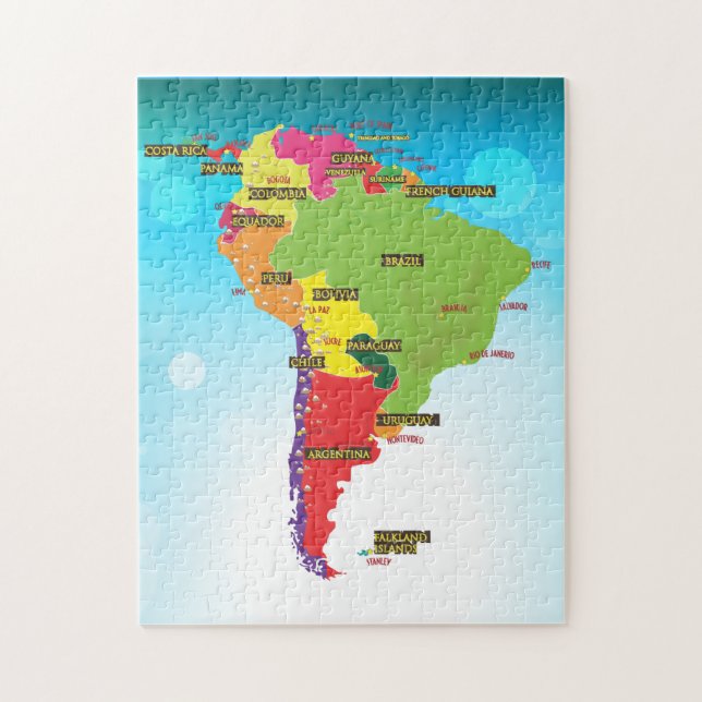 Puzzle Mapa de Sudamérica (Vertical)