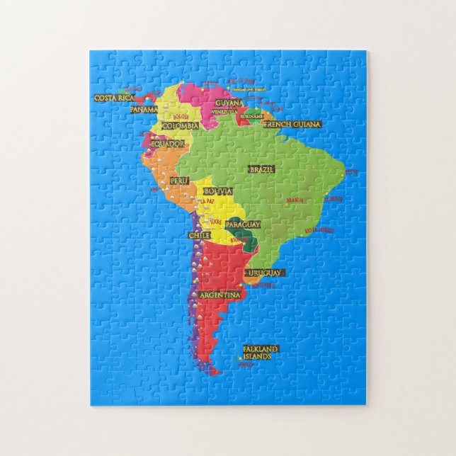 Puzzle Mapa de Sudamérica (Vertical)