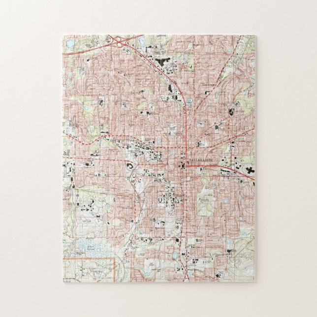 Puzzle Mapa de Tallahassee la Florida (1999) (Vertical)