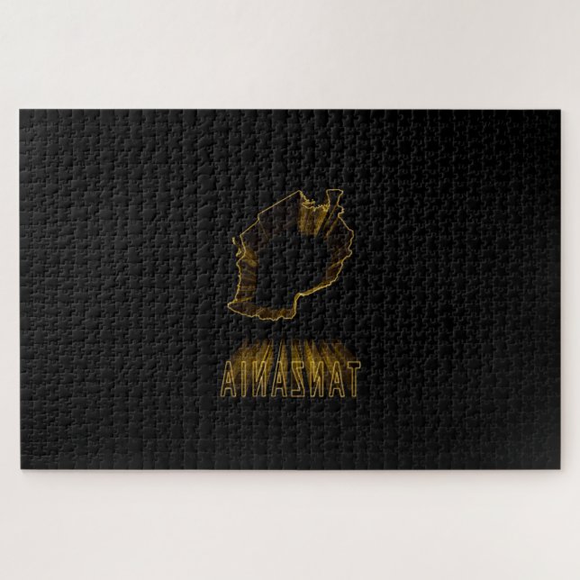 Puzzle Mapa de Tanzania, Mapa de Oro (Horizontal)