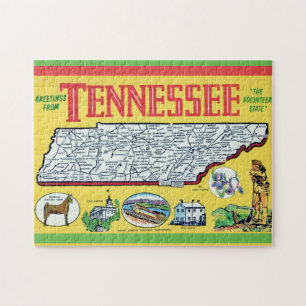 Puzzle Mapa de Tennessee Vintage