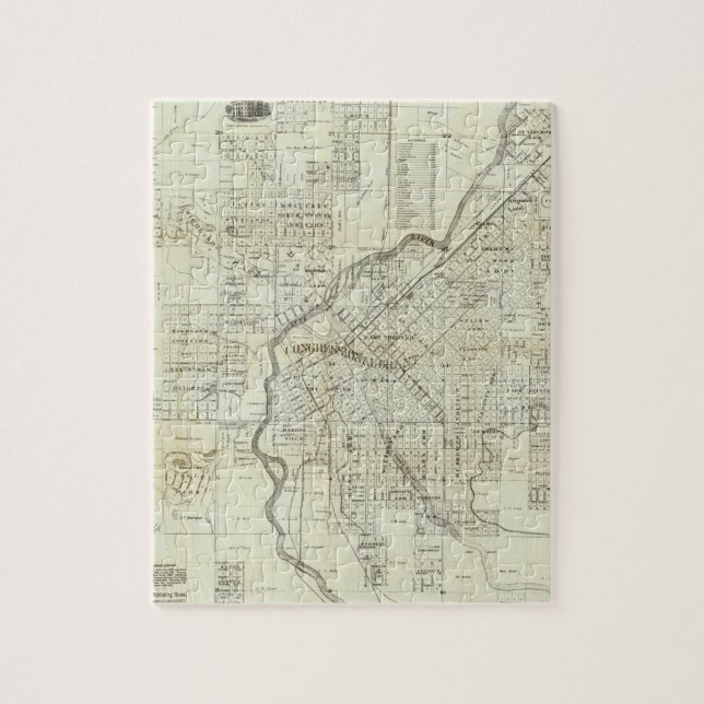Puzzle Mapa de Thayer de Denver Colorado (Vertical)