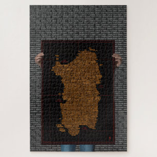 Puzzle Mapa de tipografía de Cerdeña - Desafiando el romp