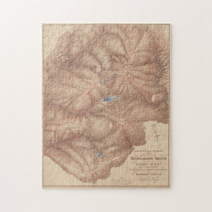 Puzzle Mapa de Topografía de las Montañas Adirondack (1