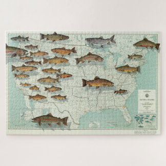Puzzle Mapa de truchas de los Estados Unidos (1999)