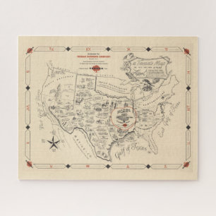 Puzzle Mapa de un texano de los Estados Unidos (de Texas)