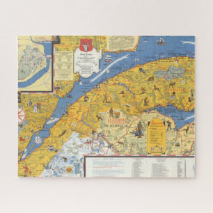 Puzzle Mapa de Vacanes, Quebec, Gaspesie (Canadá)