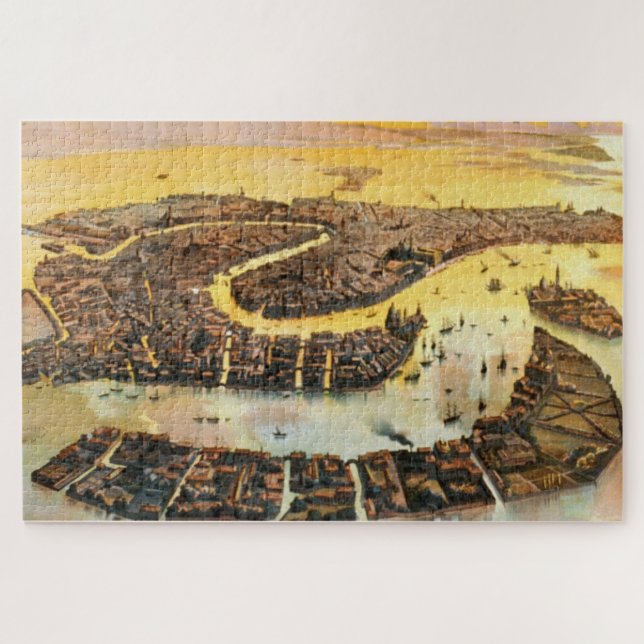 Puzzle Mapa de Venecia Italia (1891) (Horizontal)