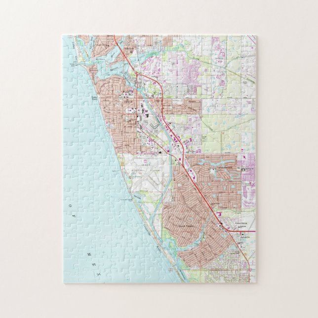 Puzzle Mapa de Venecia la Florida (1973) (Vertical)