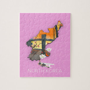 Puzzle mapa de viaje a Corea del Norte