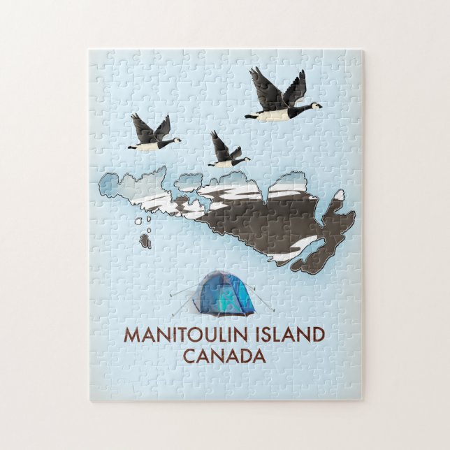 Puzzle Mapa de viaje a la isla Bathurst Canadá (Vertical)