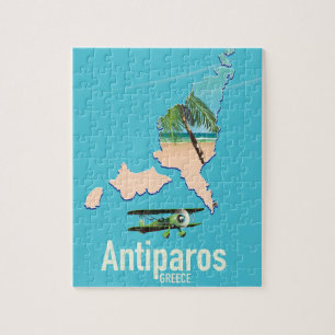Puzzle Mapa de viaje de Antiparos Grecia