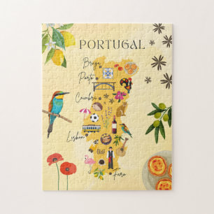 Puzzle Mapa de viaje de Portugal - cultura, naturaleza, a