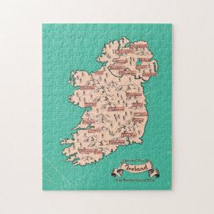 Puzzle Mapa de viaje ilustrado de Irlanda