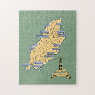 Puzzle Mapa de viaje ilustrado de la Isla de Man