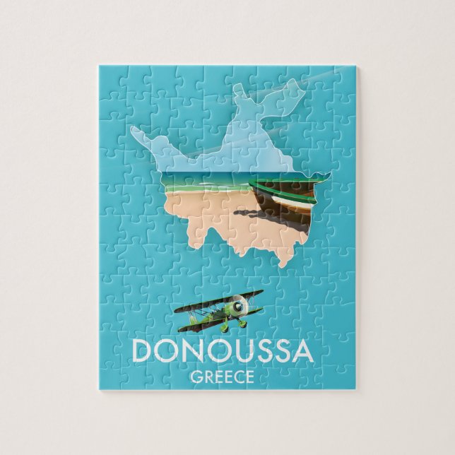 Puzzle Mapa de viajes de Donoussa Grecia (Vertical)