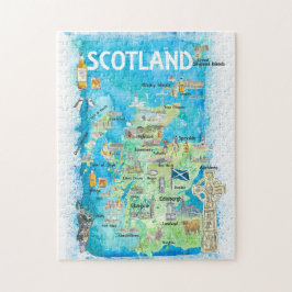 Puzzle Mapa de viajes de Escocia Reino Unido