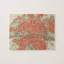 Mapa de viajes de la Vieja París. Ciudad vieja. Re