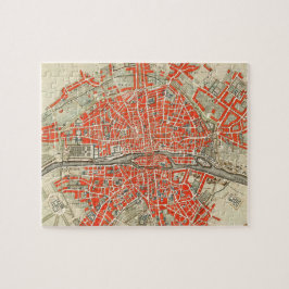 Puzzle Mapa de viajes de la Vieja París. Ciudad vieja. Re