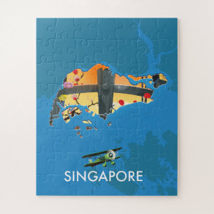 Puzzle Mapa de viajes de Singapur