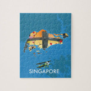 Puzzle Mapa de viajes de Singapur
