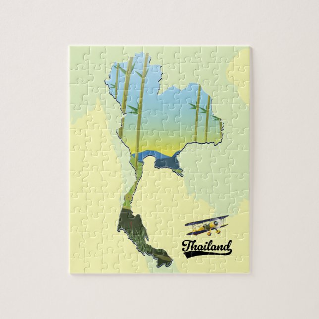 Puzzle Mapa de viajes de Tailandia (Vertical)