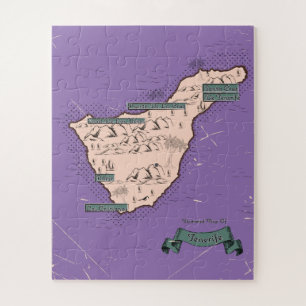 Puzzle Mapa De Viajes Ilustrado De Tenerife