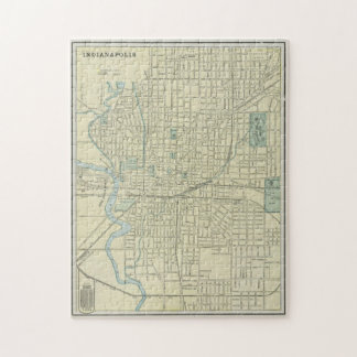 Puzzle Mapa de Vintage de Indianápolis Indiana (1901)