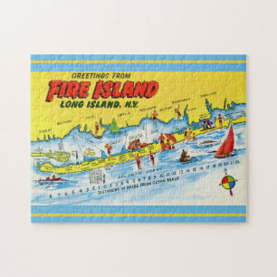 Puzzle Mapa de Vintage de la Isla de Fuego