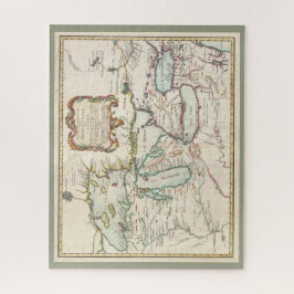 Puzzle Mapa de vintage de los Grandes Lagos de Canadá / A