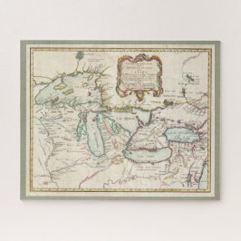 Puzzle Mapa de vintage de los Grandes Lagos de Canadá / A