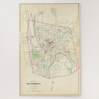 Puzzle Mapa de Vintage de Waterbury CT (1893)